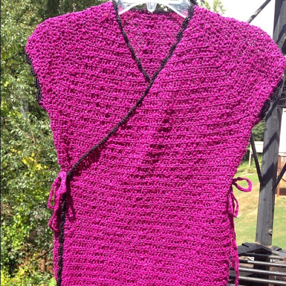 Girl’s Hand Crocheted Wrap Top - Picture 2 of 3
